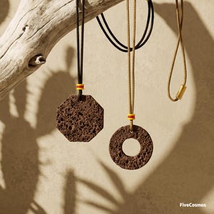 Tragbarer Lavastein-Diffusor-Anhänger | Handgefertigte Boho-Aromatherapie-Halskette (Auto-Lufterfrischer)