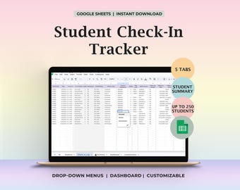 Student Check In Tracker Google Sheets School Counselor Template Minute Meetings Dashboard Follow Up Log MTSS SEL Intervention Spreadsheet