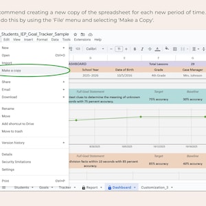 IEP Progress Tracker Special Education Google Sheets Multi Student Goals Data Dashboard IEP Meetings Parent Conferences Teachers BCBA Slp image 7