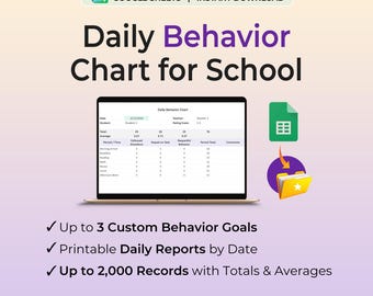 Student Behavior Tracker Spreadsheet Daily Report Classroom Progress Monitor Google Sheets Teacher SPED Counselor Editable Template PDF Tool