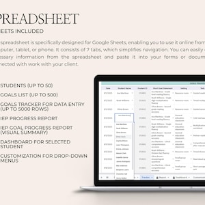 IEP Progress Tracker Special Education Google Sheets Multi Student Goals Data Dashboard IEP Meetings Parent Conferences Teachers BCBA Slp image 2