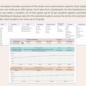 IEP Progress Tracker Special Education Google Sheets Multi Student Goals Data Dashboard IEP Meetings Parent Conferences Teachers BCBA Slp image 4