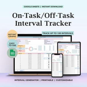 Seguimiento de comportamiento en la tarea Fuera de la tarea IEP Hoja de cálculo de datos de observación en el aula Especialista en comportamiento Registro de intervalos Herramienta de monitoreo de progreso