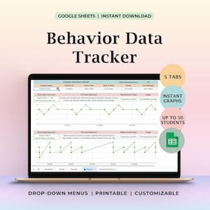 Suivi des données comportementales en éducation spécialisée Feuilles Google Moniteur quotidien de la progression des objectifs du PEI Journal des comportements de plusieurs élèves Prêt pour les réunions RTI MTSS