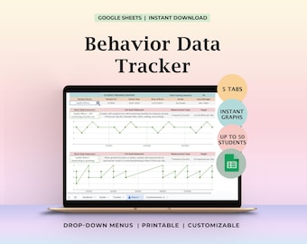 Gedragsgegevens voor speciaal onderwijs Google Spreadsheets Dagelijkse IEP-doel voortgangsmonitor Gedragslogboek van meerdere leerlingen RTI MTSS Klaar voor vergaderingen