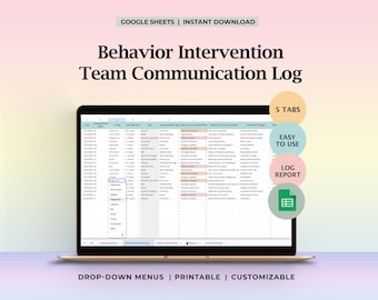 Behavior Intervention Team Communication Log Google Sheets Template School Clinic Follow Up Tracker Student Support Documentation System