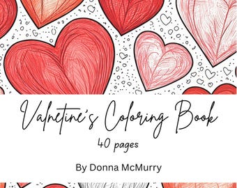Valentine's Coloring Book, 40 pages