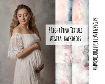 Light Pink Texture Pack Set of 8 Digital Backgrounds, Backdrop Textures