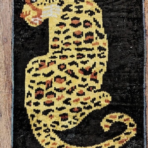 Handwoven Silk Velvet Ikat Fabric – Black With Yellow Tiger Pattern