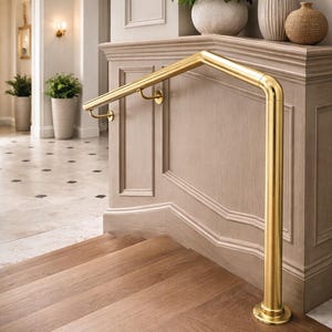 Barandilla a medida – Fabricación personalizada – Latón macizo – Barandilla moderna para escaleras – Barandilla de pared