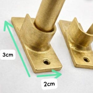 Unlacquered Brass Curtain Rod with Wall Brackets