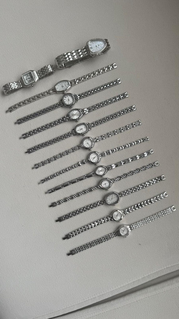 Dainty Silver Women’s Watch: Minimal Bracelet Watch,Elegant Everyday Wristwatch