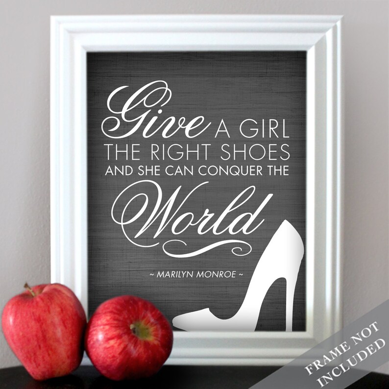 Marilyn Monroe Quote Give a Girl The Right Shoes And She Etsy