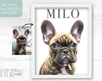 Personalized Watercolor Pet Portrait: Custom Dog Art, Pet Memorial