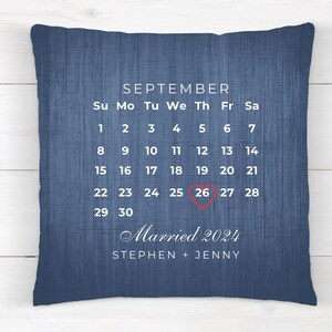 Custom Wedding Date Pillow, Wedding Anniversary Pillow, Personalized Wedding Pillow Cover, Wedding Gifts For Couple, Engagement Pillow