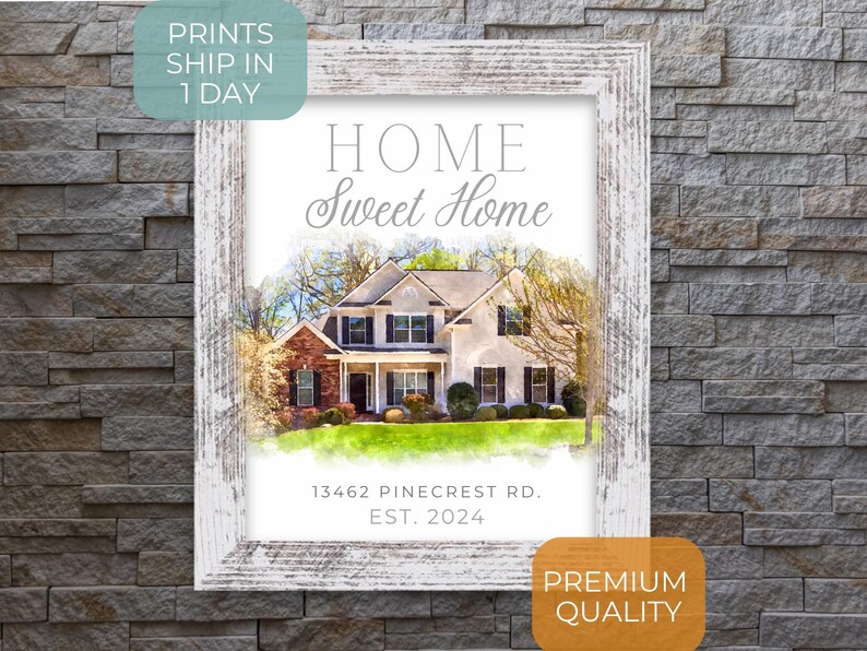 Watercolor House Painting, Custom Home Portrait, Home Painting, Realtor