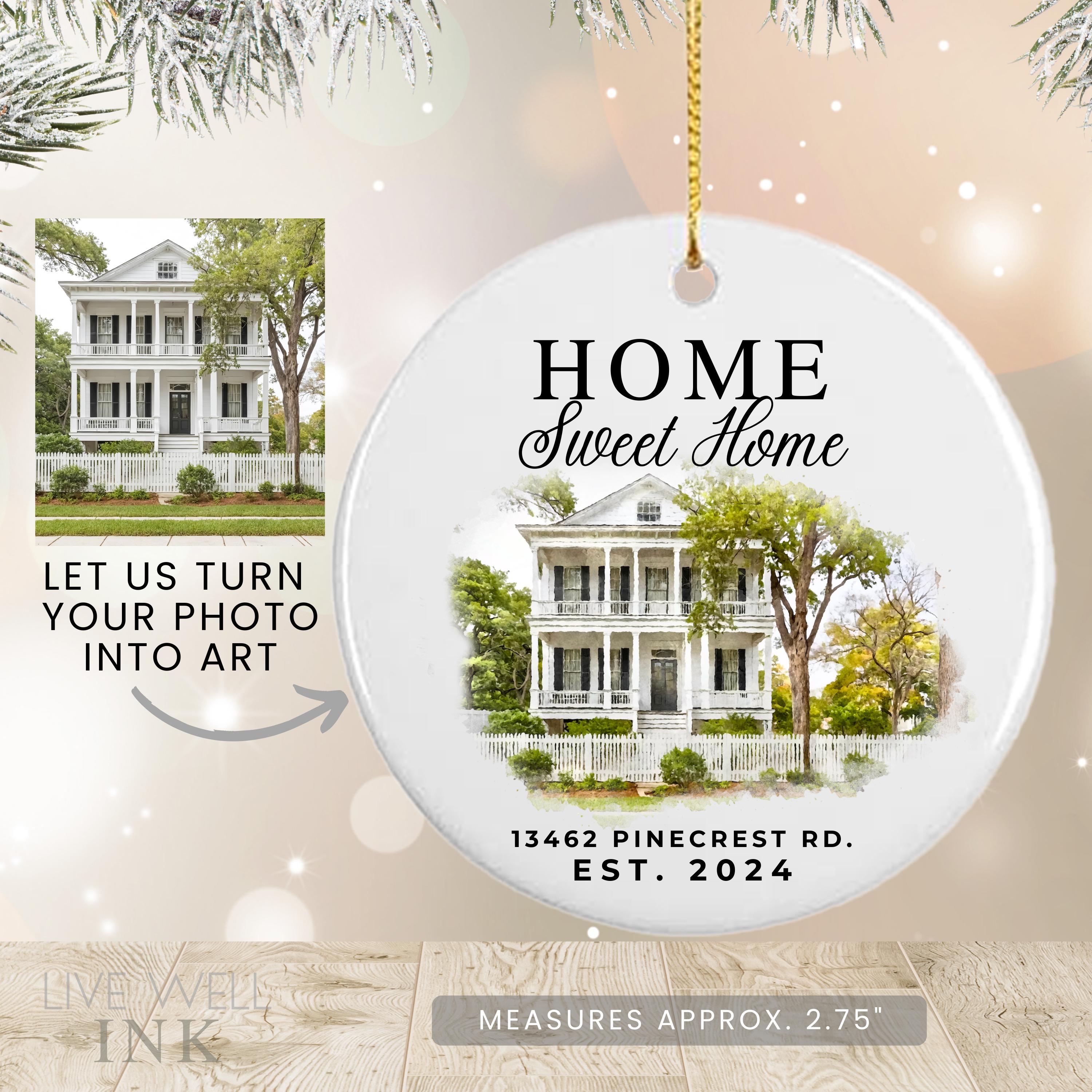 Custom Watercolor House Portrait Ornament: First Home Gift - Etsy