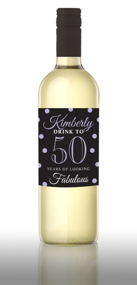 custom happy birthday wine labels personalized birthday gift etsy