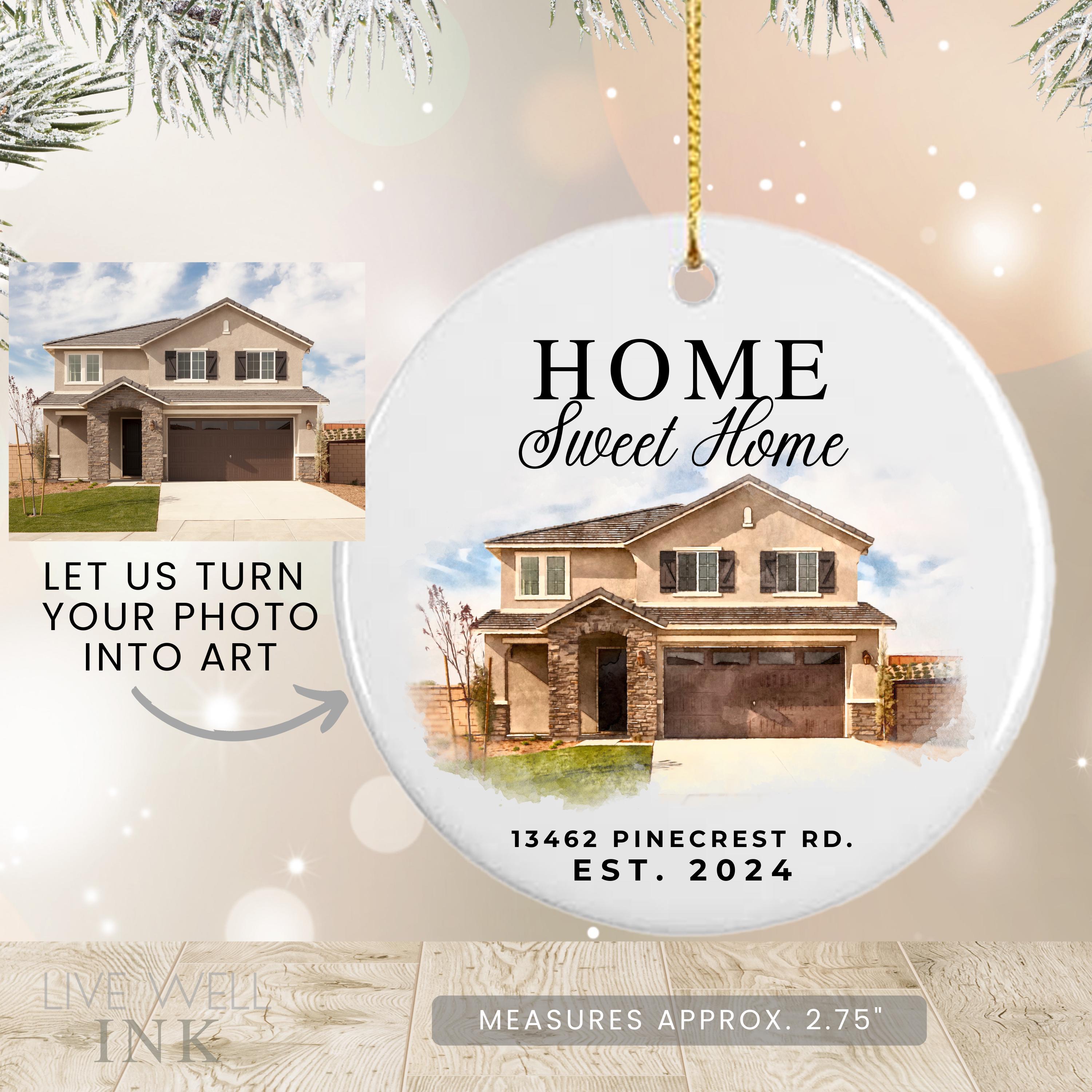 Custom Watercolor House Portrait Ornament: First Home Gift - Etsy