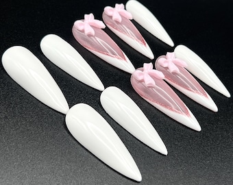 Pretty in Coquette Press-On Nails | Long | Stiletto | Glossy