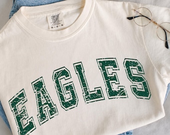 Camiseta vintage de los Eagles, camiseta gráfica universitaria de los Eagles, camiseta para el día del partido, camiseta estilo universitario, camiseta de la temporada de fútbol americano, camiseta con el espíritu escolar