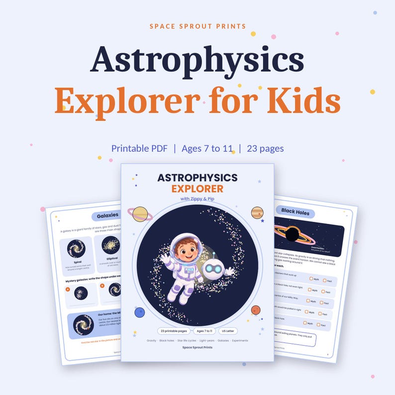 Astrophysics Explorer for Kids, Space Science Worksheets, Experiments