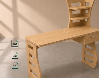 Modern Manicure Table CNC Plans (Woodworking Project - dxf, pdf, obj, mp4)
