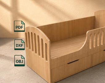 Kids Bed with Storage Drawers – CNC Plans & Digital Files