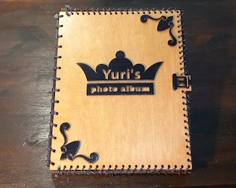 Personalized Wooden Photo Album or Document Folder – Custom Name or Logo