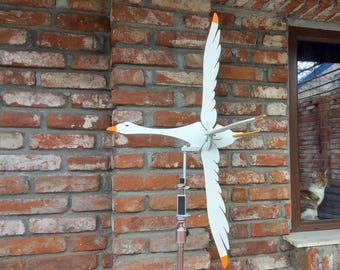 Wooden Goose Wind Spinner, Garden Wind Sculpture, Outdoor Kinetic Bird Decor