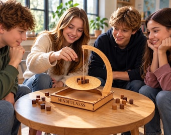 Handmade Wooden Balance Game – Desktop Puzzle, Office Decor, Personalized Gift