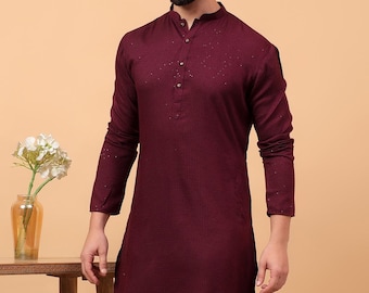 Premium Men's Rayon Kurta: Hand Embroidered Indian Ethnic Wear Kurta for men