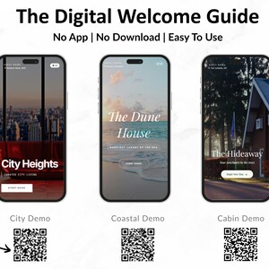 Airbnb Welcome Book & Digital Guest Guide Template | Guest App with QR Code | Mobile House Manual for Vacation Rentals | No App Download