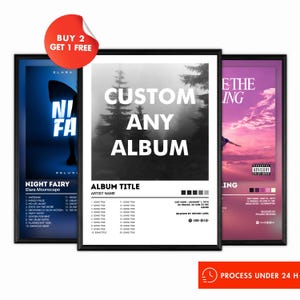 Aangepaste albumhoes artposter | Gepersonaliseerde muziekafdruk (digitale download) | 7