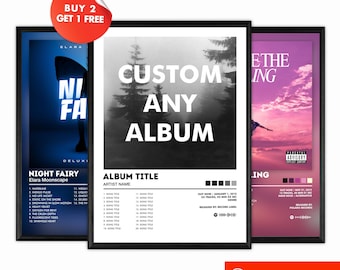 Aangepaste albumhoes artposter | Gepersonaliseerde muziekafdruk (digitale download) | 7