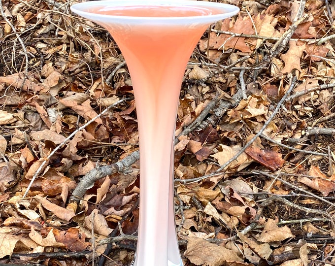 Hand Blown Glass Vase - Opaque Salmon Fluted Bud Vase by Jonathan Winfisky