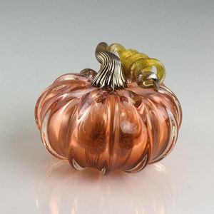 4 Glass Pumpkin by Jonathan Winfisky Transparent Aurora Hand Blown Glass afbeelding 2