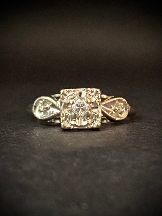 Delicate Detail Diamond Engagement Ring - Three S… - image 1