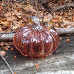 4 Glass Pumpkin by Jonathan Winfisky Transparent Aurora Hand Blown Glass image 1