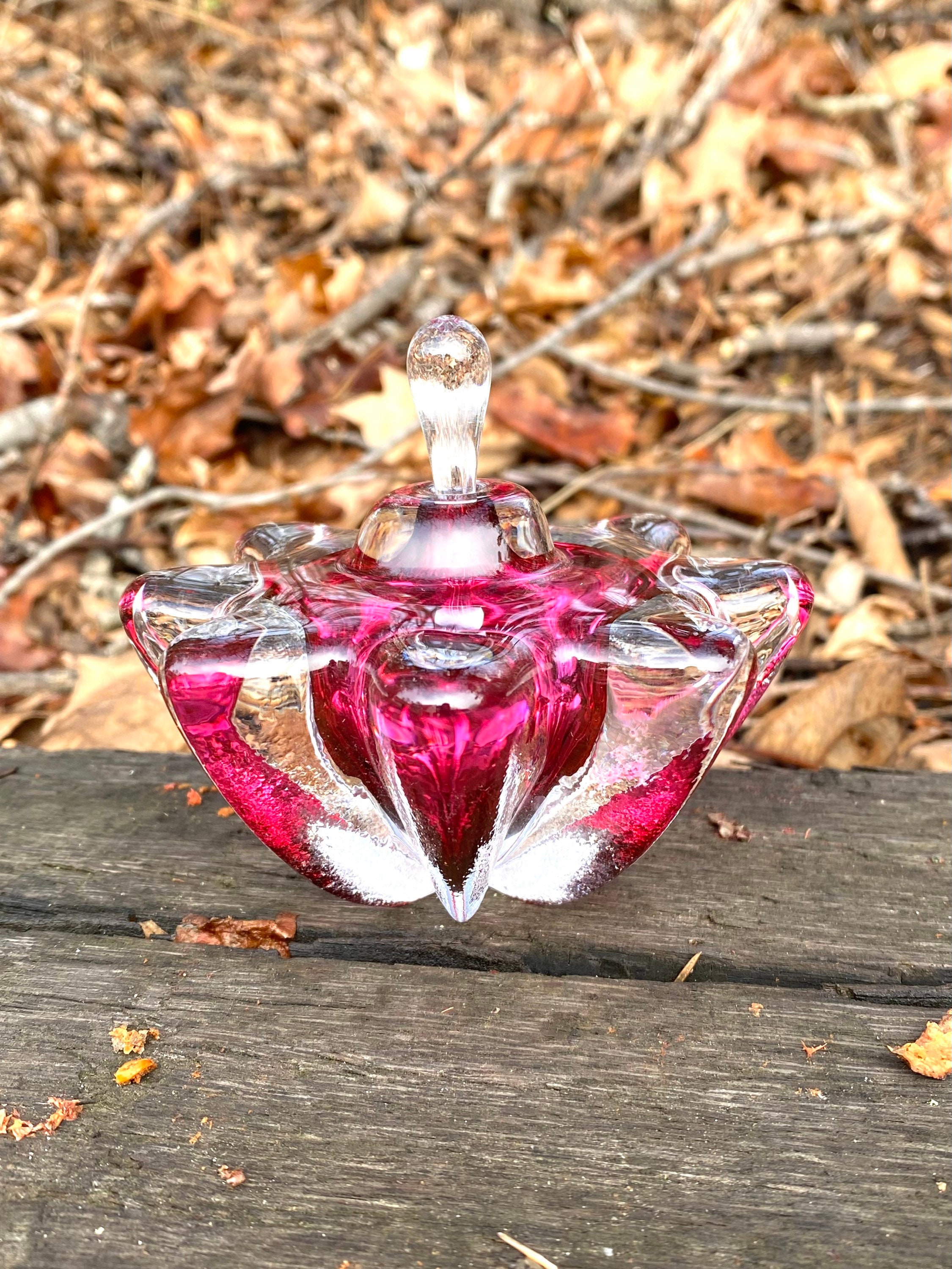 Hand Blown Glass Perfume Bottle Ruby Red Optic By Jonathan Winfisky
