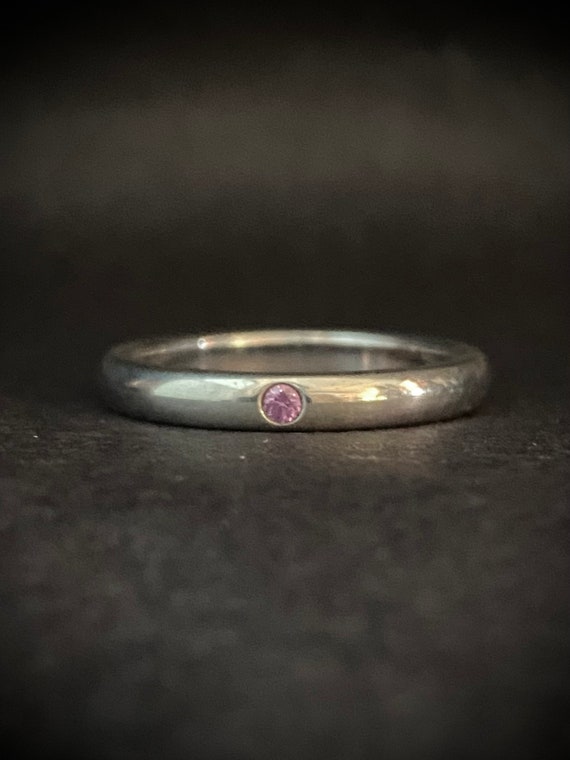 Vintage Pink Sapphire Tiffany and Co Sterling Sil… - image 1