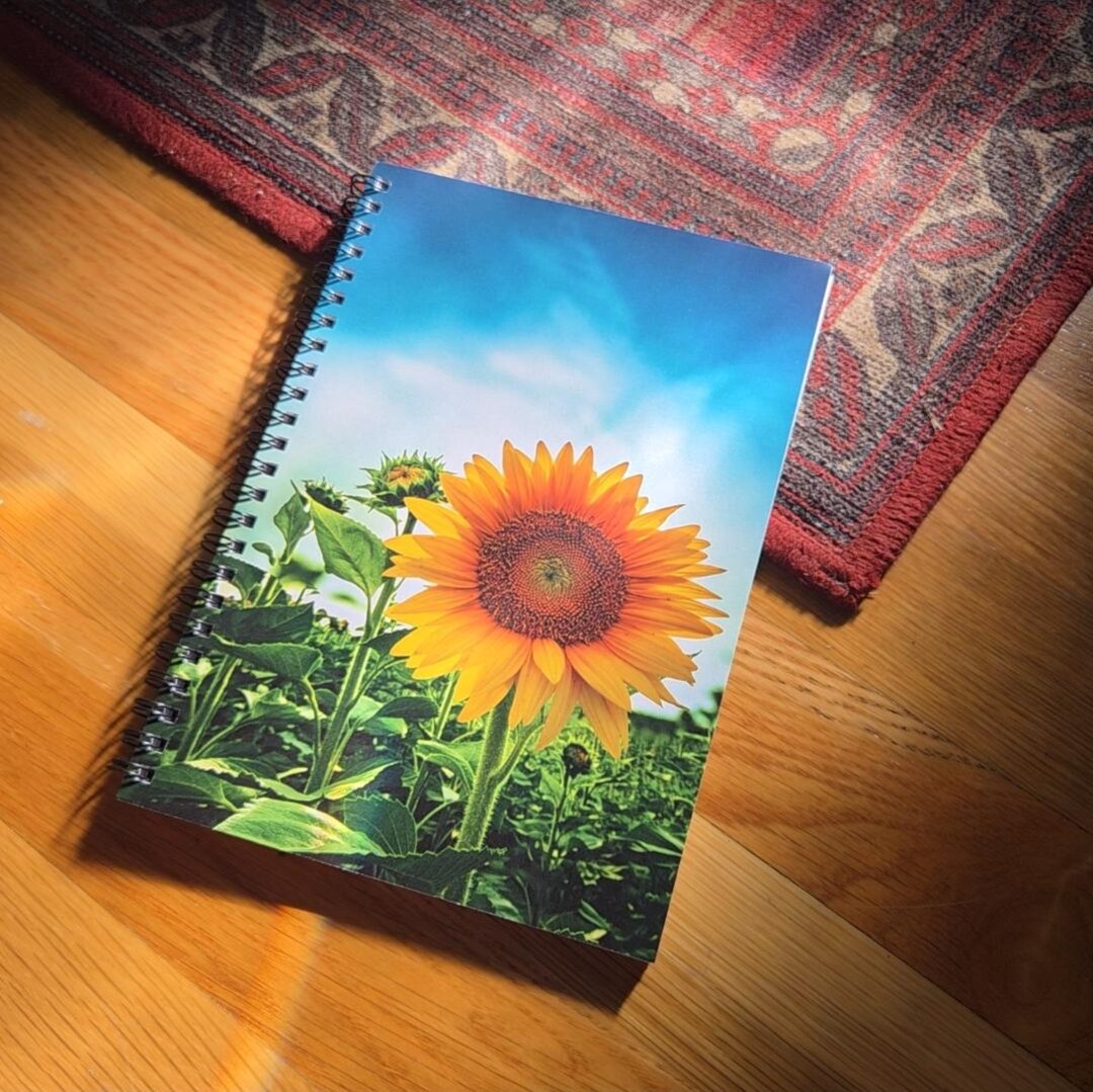Sunflower Photo Spiral Notebook | Ruled Lined Journal - Etsy
