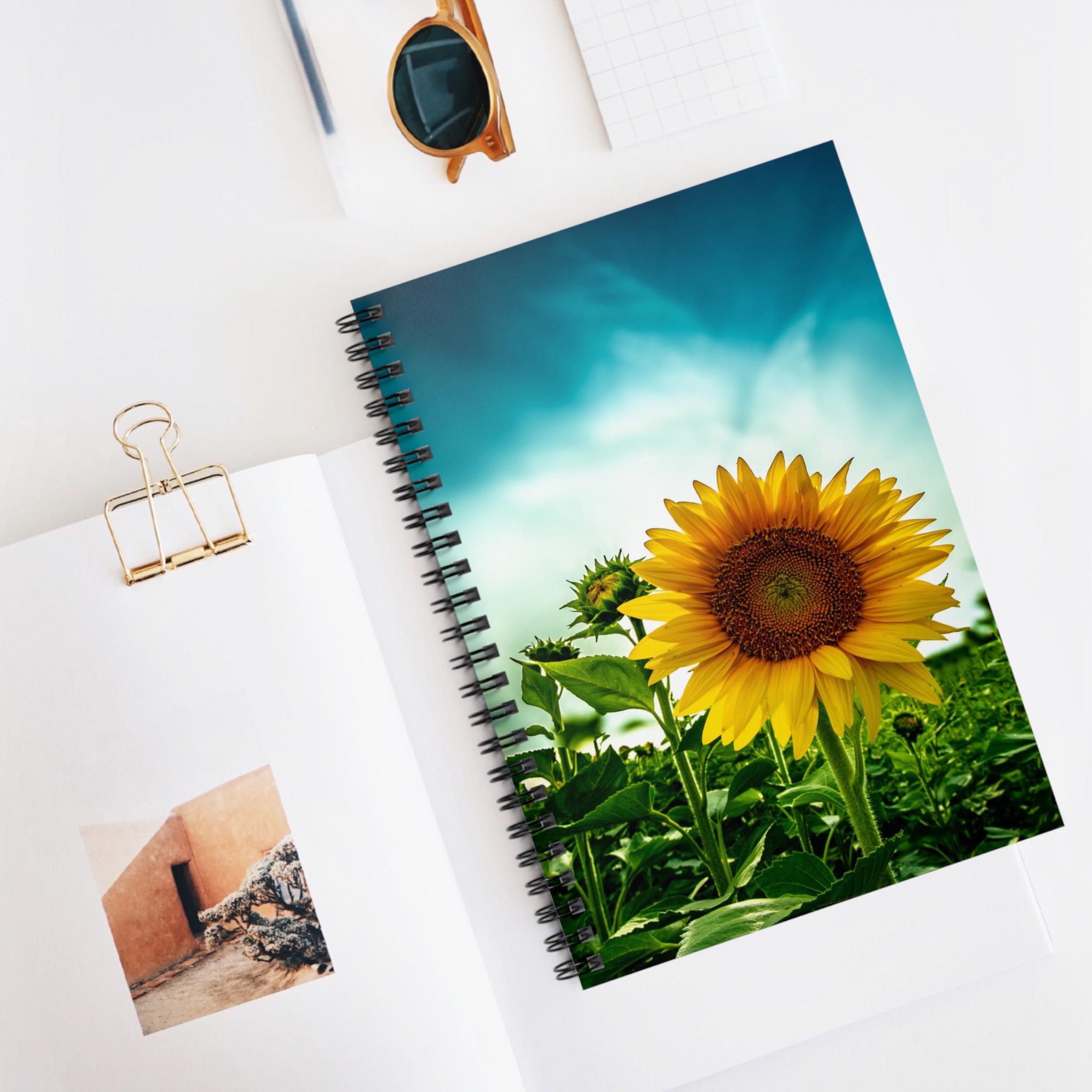Sunflower Photo Spiral Notebook | Ruled Lined Journal - Etsy