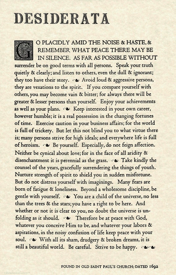 Desiderata Cross Stitch Chart