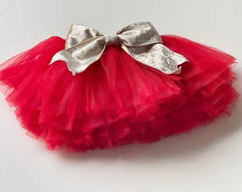 Red Tutu: Baby Toddler Little Girl Holiday Outfit Tutu Skirt