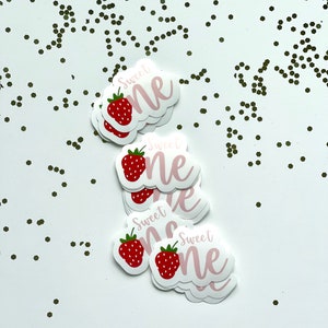 Sweet One Birthday Stickers, Strawberry Birthday Stickers, First ...