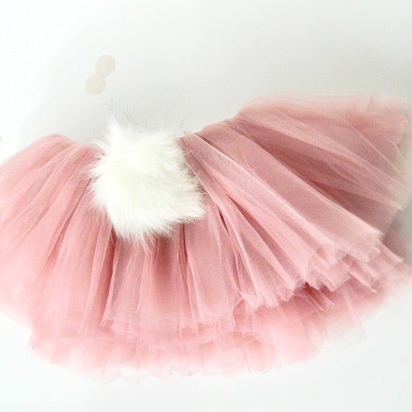 Cottontail Bunny Mauve Tutu, mauve tutu, fluffy white cotton tail on tutu, newborn tutu, halloween costume, halloween outfit, bunny costume