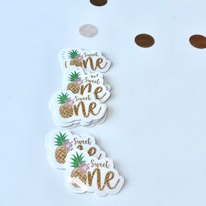 Sweet One Pineapple Birthday Stickers: Party Favor Treat Bag Stickers ...