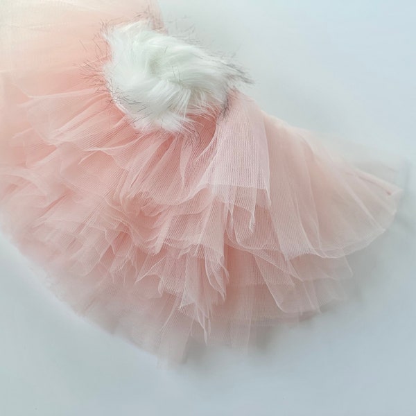 Blush Pink Cottontail Peach tutu, Birthday Tutu, Bunny tutu, Peach tutu, tutu with cottontail, Halloween costume tutu, easter tutu, pastel