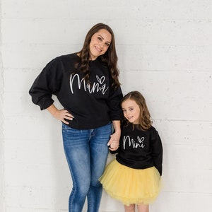 Mama and Mini Matching Crew Neck Sweatshirts, Mommy and me Shirts, Matching Shirts, Mini Shirt, Mama Shirt, Mom and Daughter Matching Shirt
